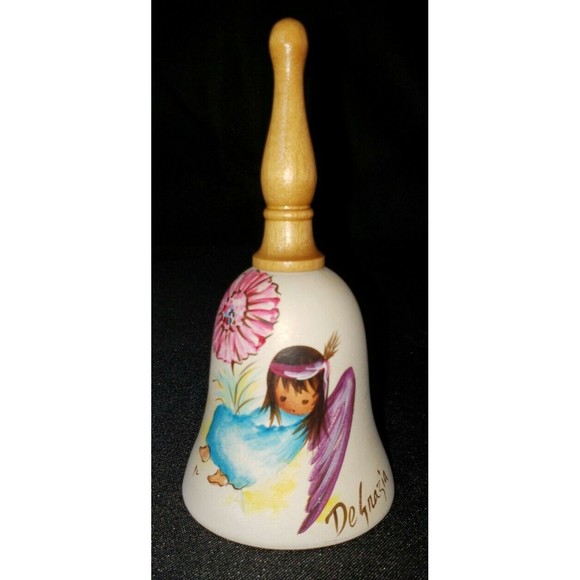 Ted DeGrazia Indian Angel Girl Pottery Bell Southwest Native Culture 70s Signed - Picture 2 of 9